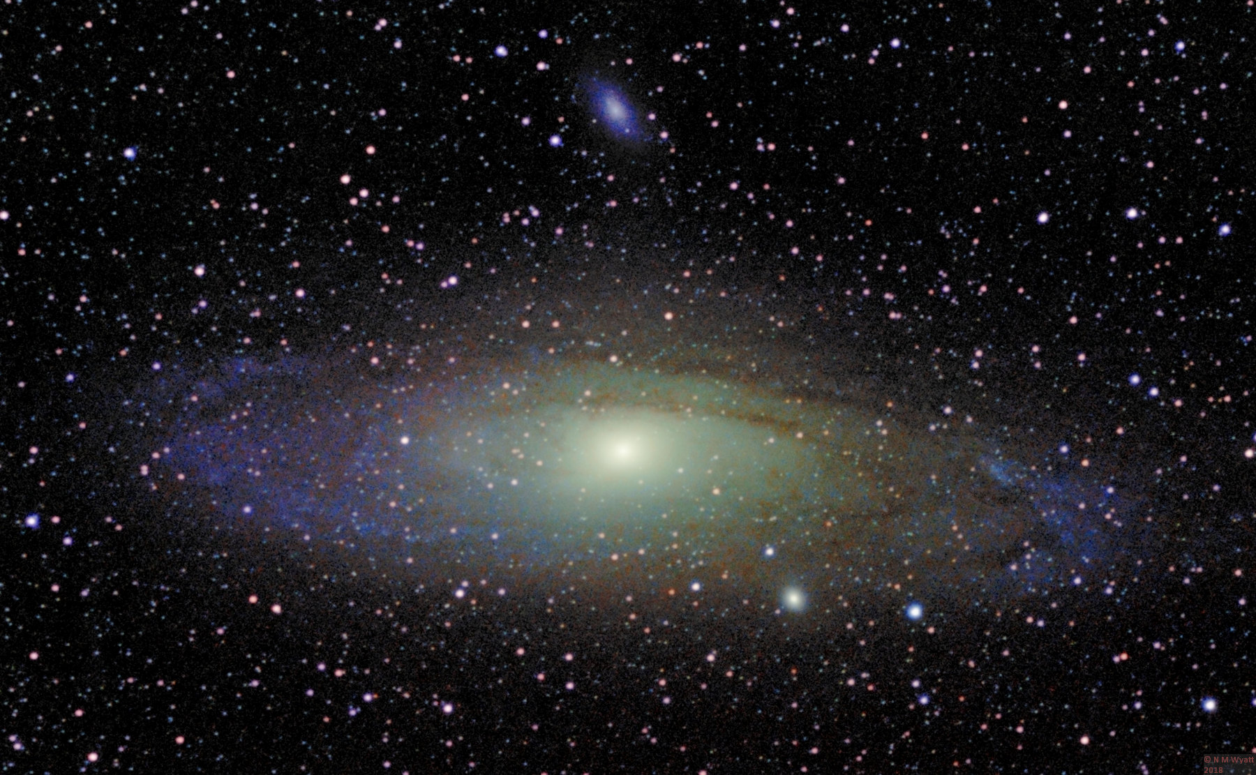 Andromeda Galaxy M31, with dwarf galaxies M32 and M110