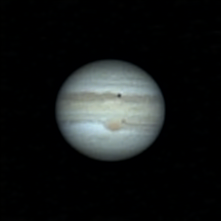 Jupiter with Io and its shadow, as well as the red spot.