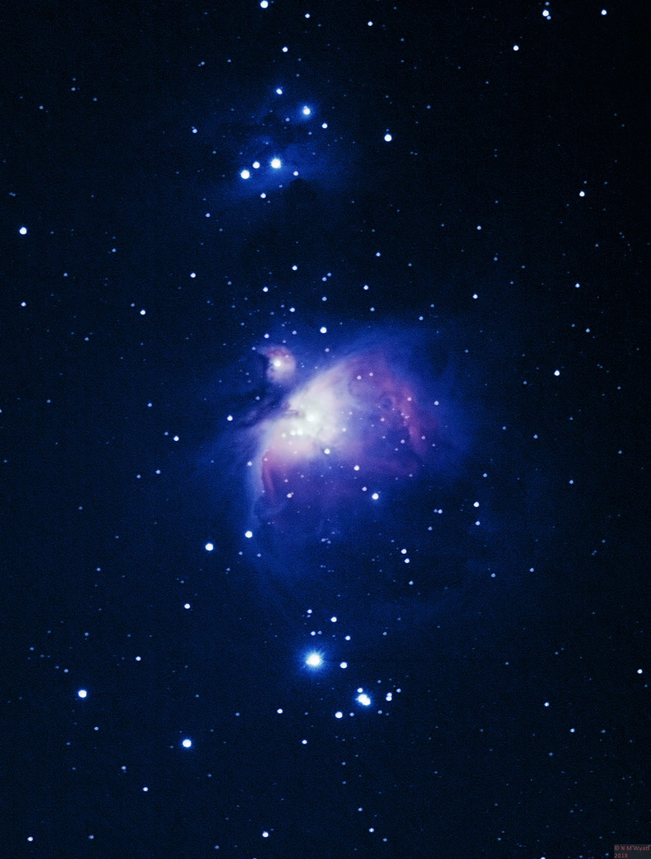 M42 the Orion Nebula and the Running Man Nebula