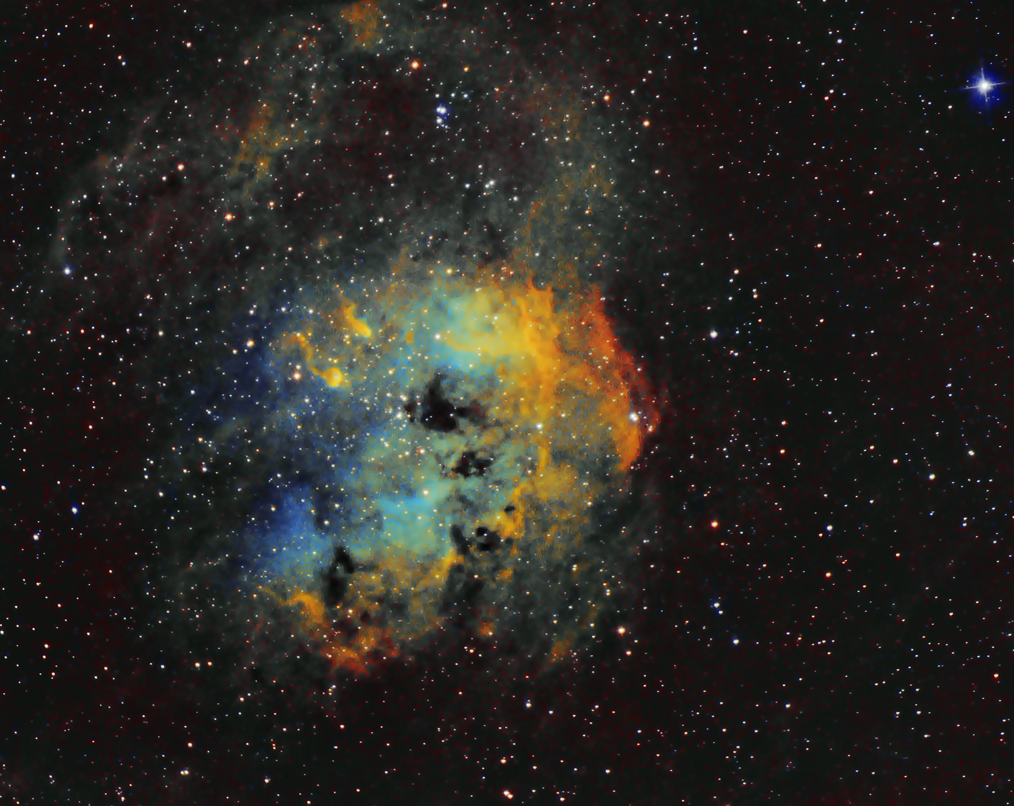 The Tadpoles Nebula in Hubble palette (SHO)