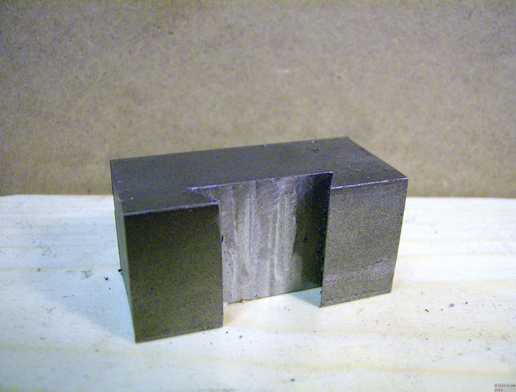 A finished toolholder blank with its dovetail