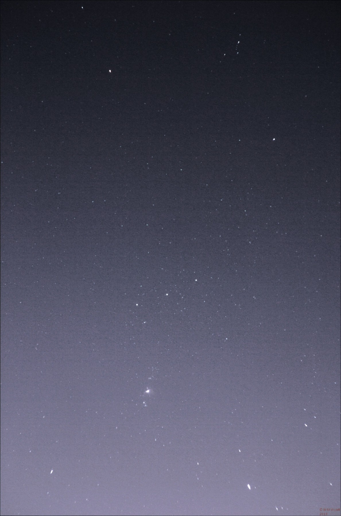 A short exposure image of Orion