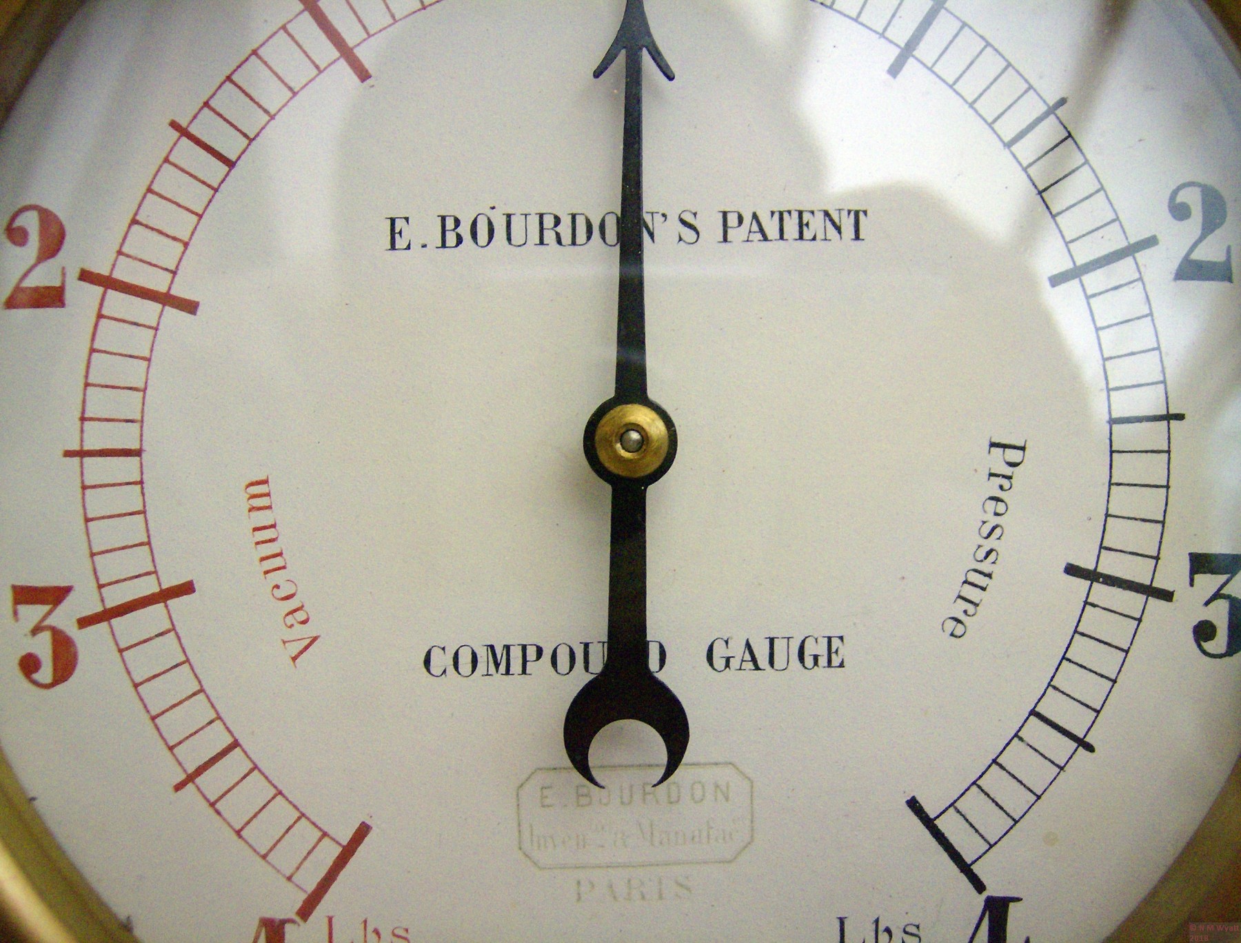 Dial of Eugene Bourdon's Patent Compound Gauge