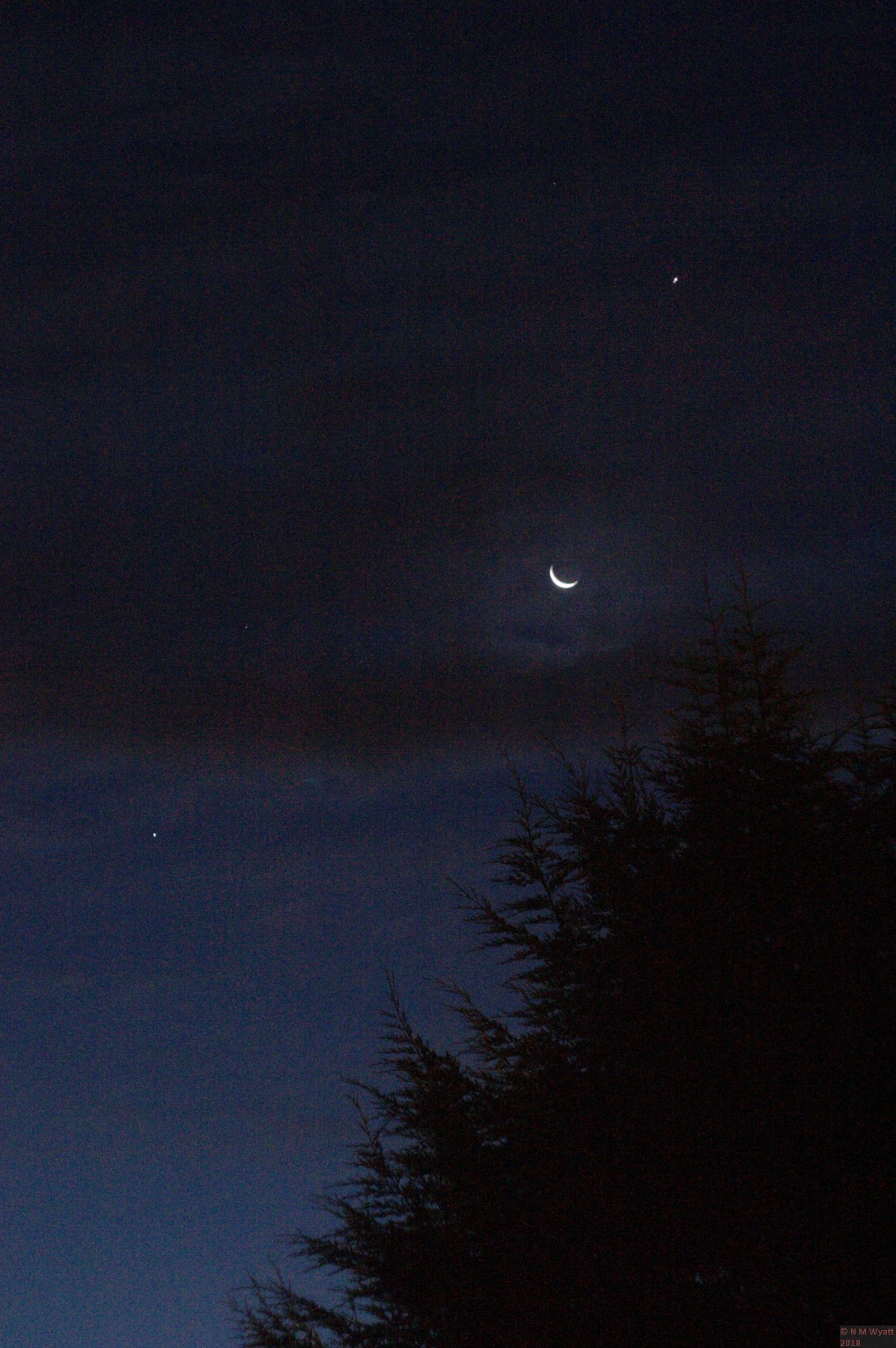 The conjunction of Mars, Jupiter, venus and the Moon The conjunction of Mars, Jupiter, venus and the Moon